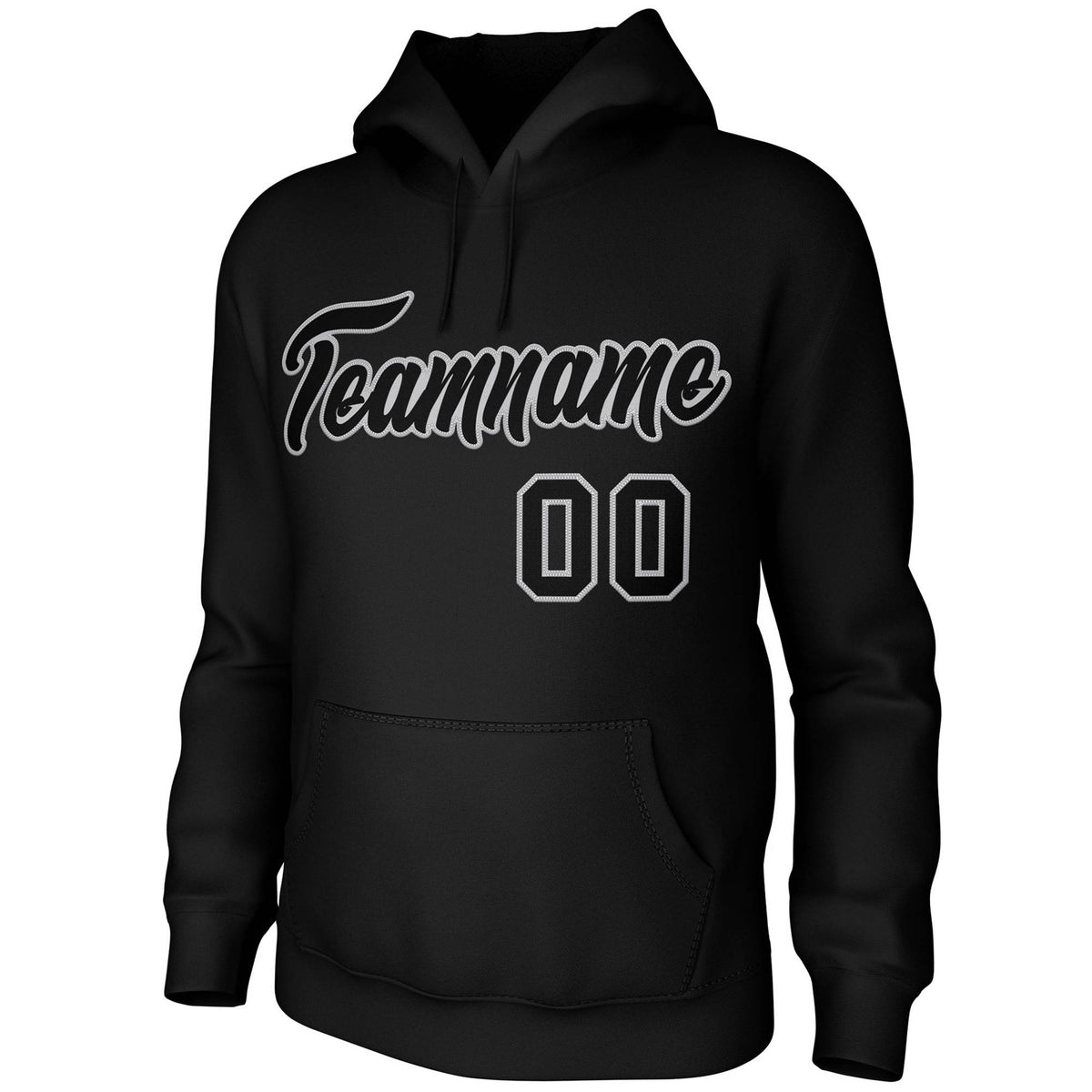 Custom Black Gray Classic Style Personalized Uniform Pullover Hoodie| KXKSHOP