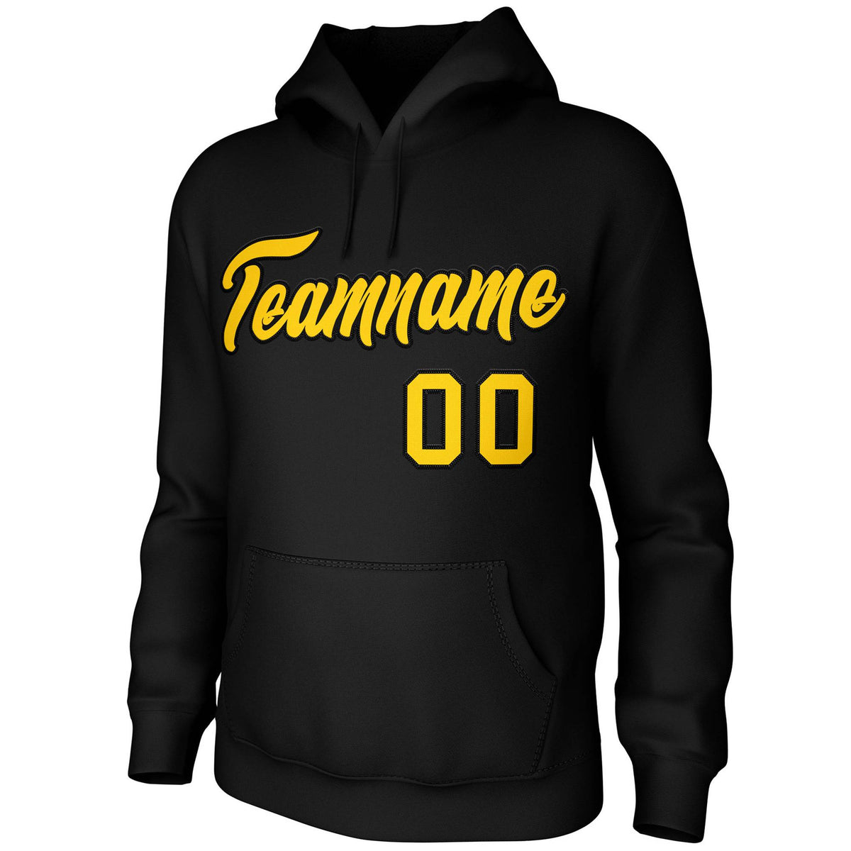 Custom Black Yellow-Black Classic Style Personalized Uniform Pullover Hoodie| KXKSHOP