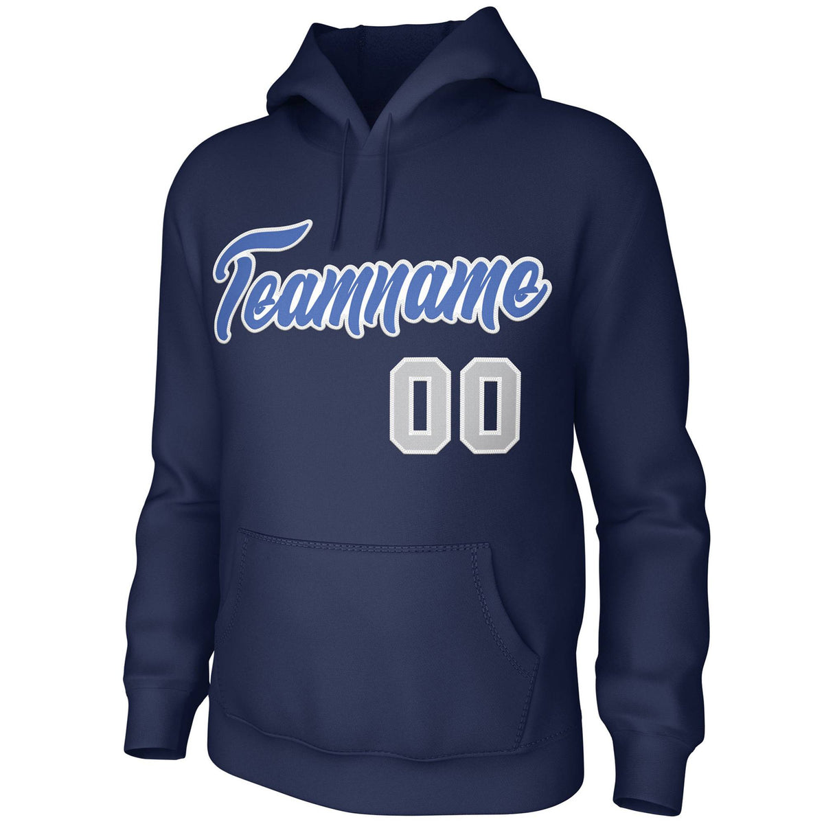 Custom Navy Light-Blue-White Classic Style Personalized Uniform Pullover Hoodie| KXKSHOP