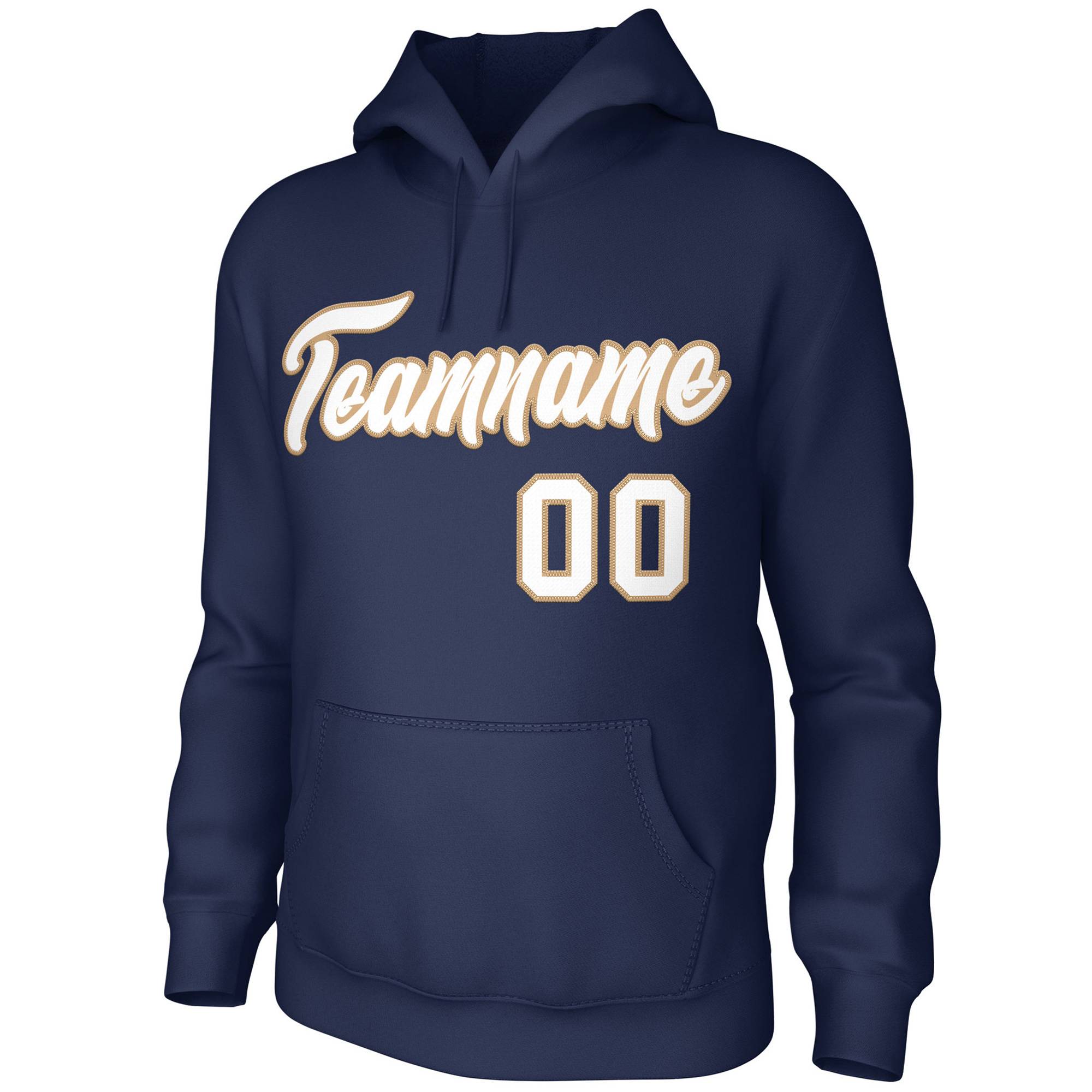 Custom White Gold Classic Style Personalized Uniform Pullover Hoodie| KXKSHOP
