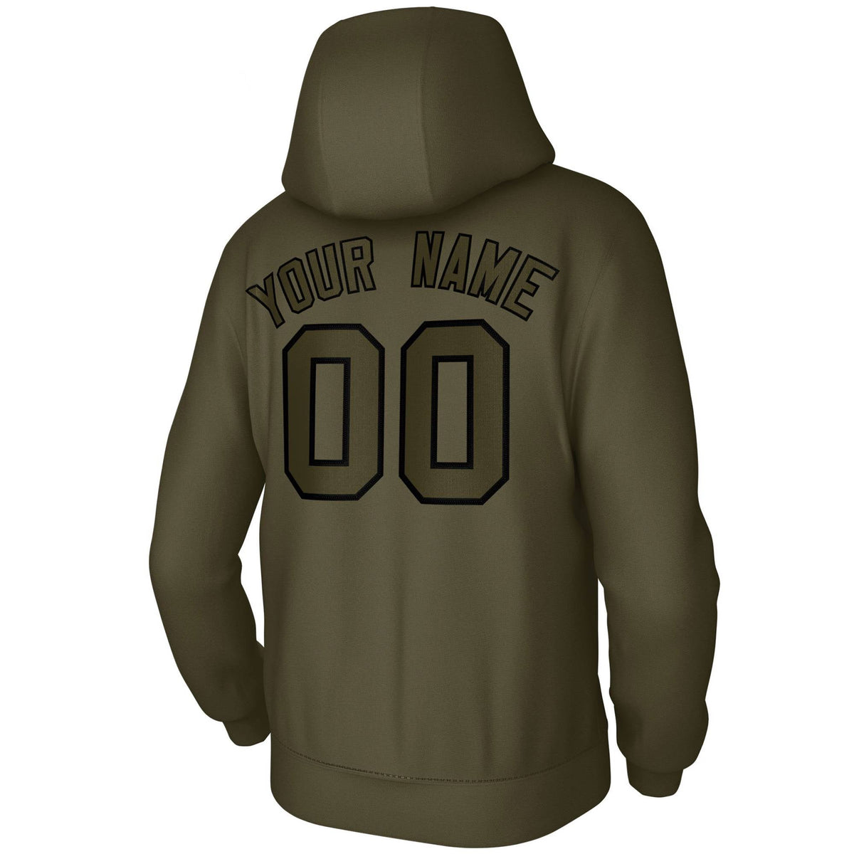 Custom Olive Black Classic Style Personalized Uniform Pullover Hoodie| KXKSHOP