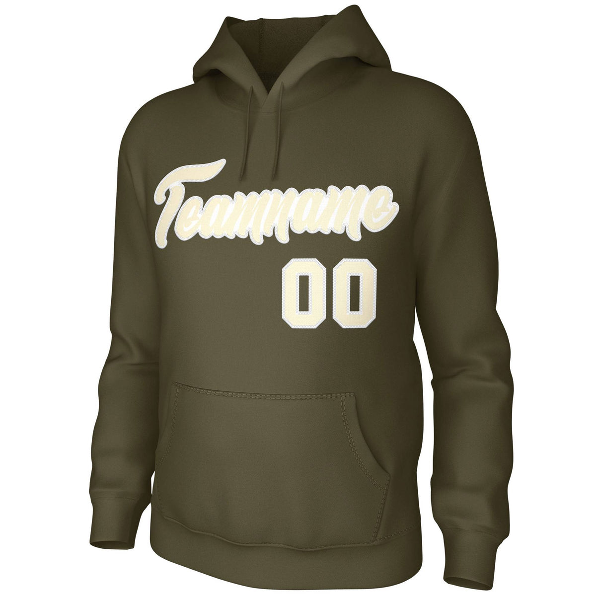 Custom Olive Cream Classic Style Personalized Uniform Pullover Hoodie| KXKSHOP