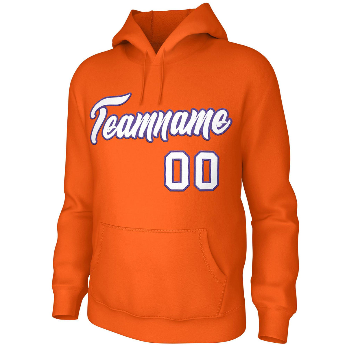 Custom Orange White-Purple Classic Style Personalized Uniform Pullover Hoodie| KXKSHOP