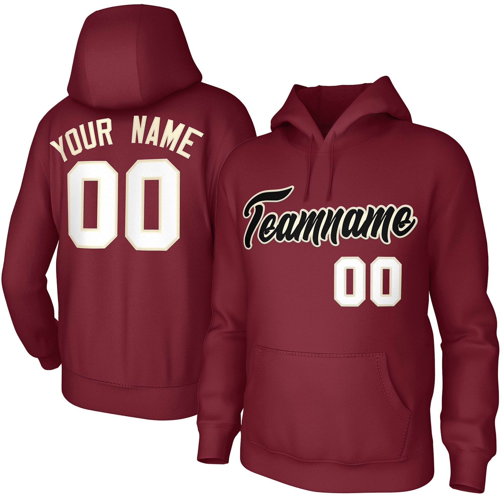 Custom Cardinal Black-Cream Classic Style Personalized Uniform Pullover Hoodie| KXKSHOP