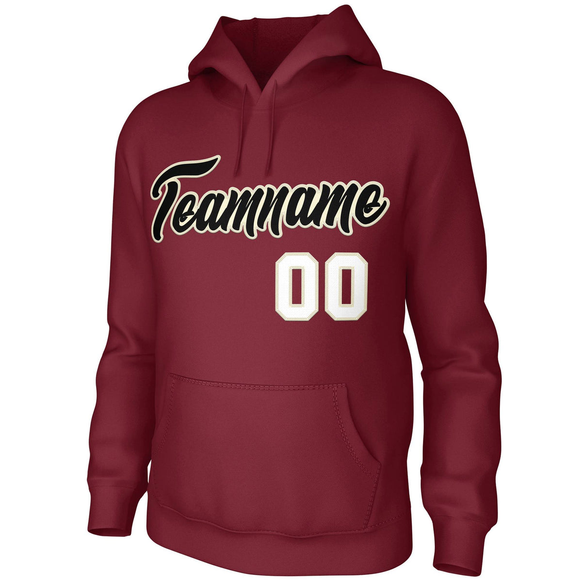 Custom Cardinal Black-Cream Classic Style Personalized Uniform Pullover Hoodie| KXKSHOP