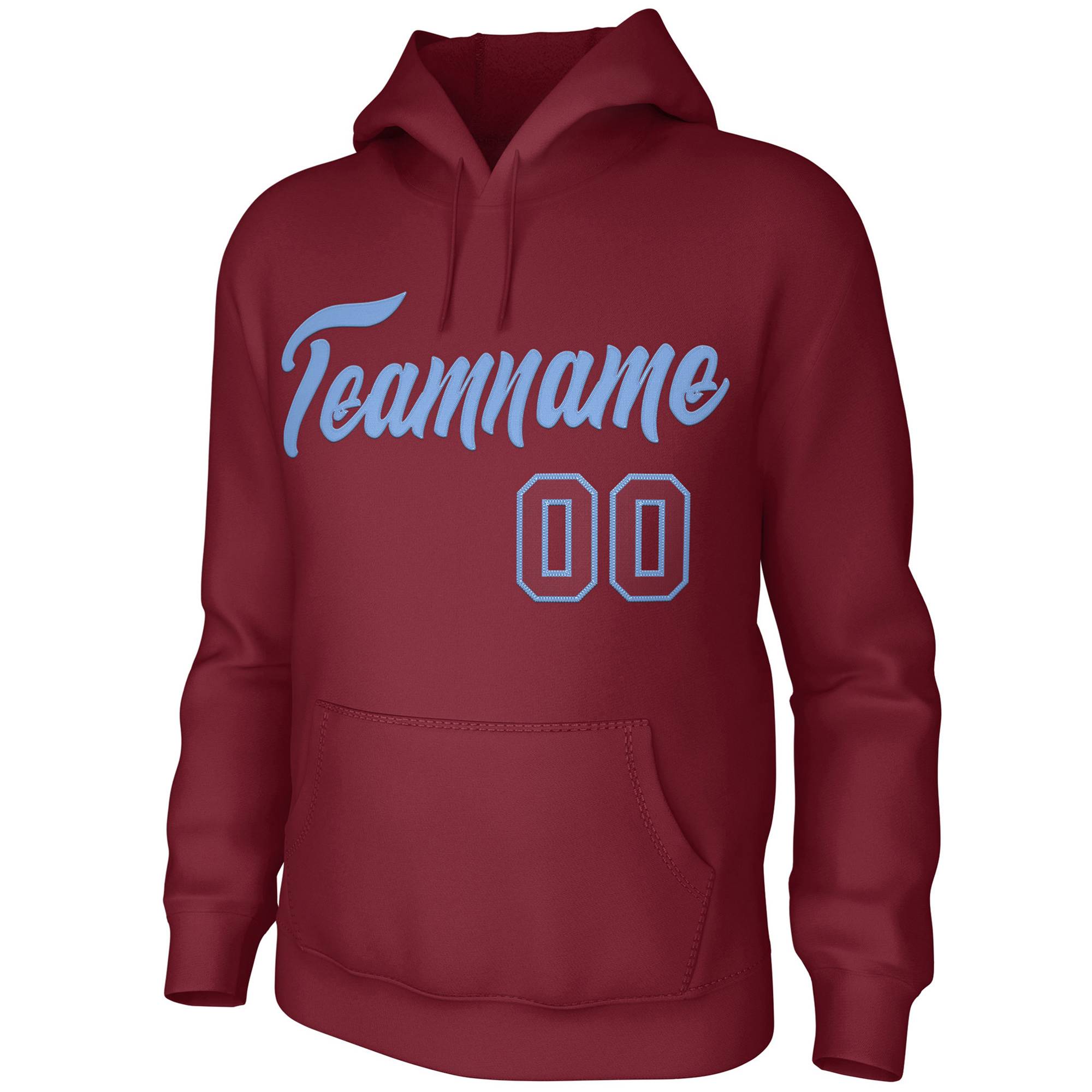 Custom Cardinal Light Blue Classic Style Personalized Uniform Pullover Hoodie| KXKSHOP