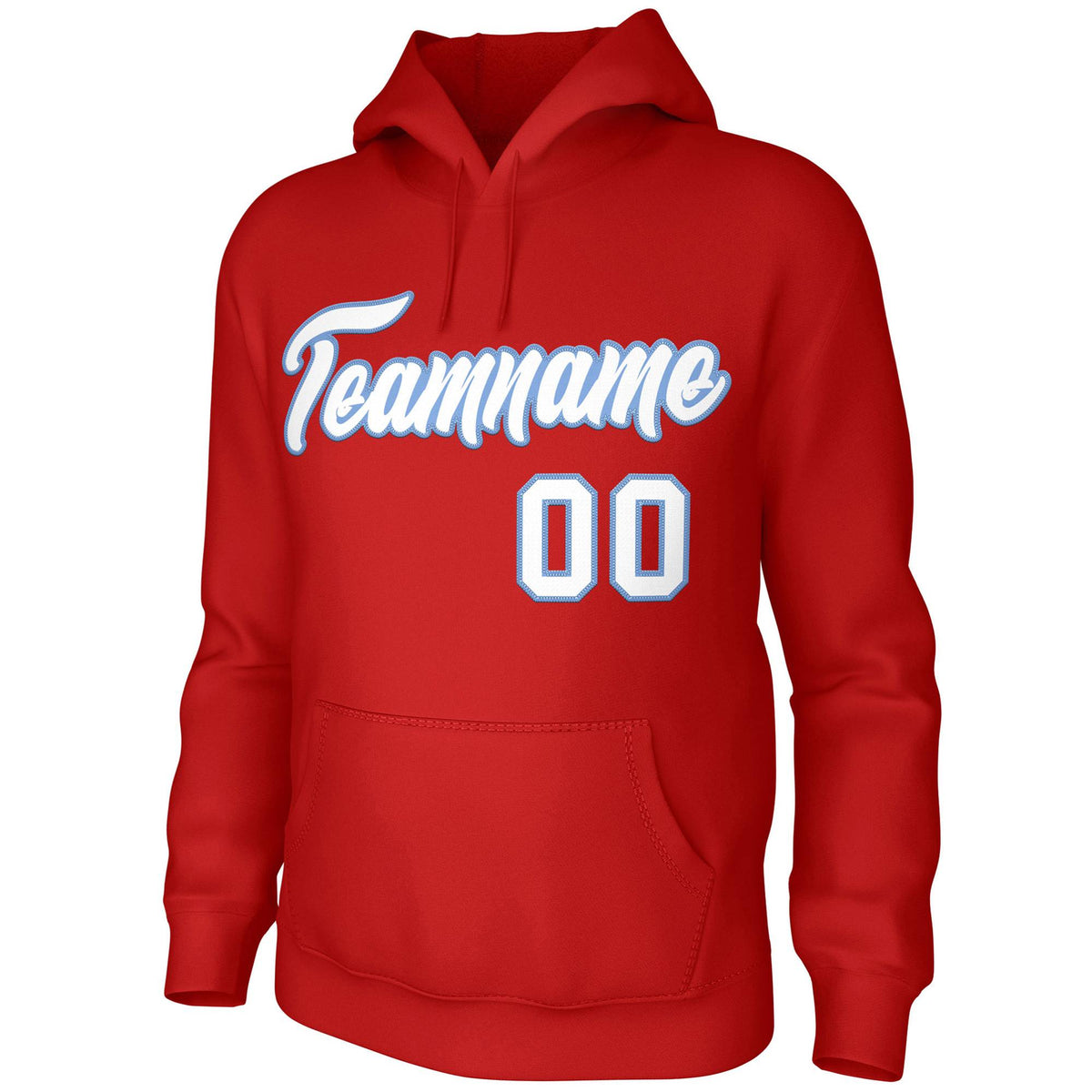 Custom Red White-Light Blue Classic Style Personalized Uniform Pullover Hoodie| KXKSHOP