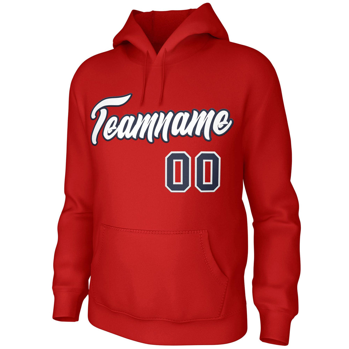Custom Red White-Navy Classic Style Personalized Uniform Pullover Hoodie| KXKSHOP