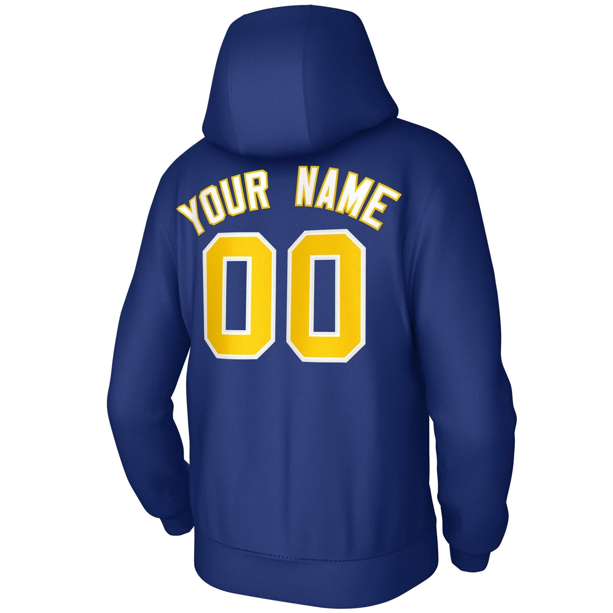 Custom Royal White-Yellow Classic Style Personalized Uniform Pullover Hoodie| KXKSHOP