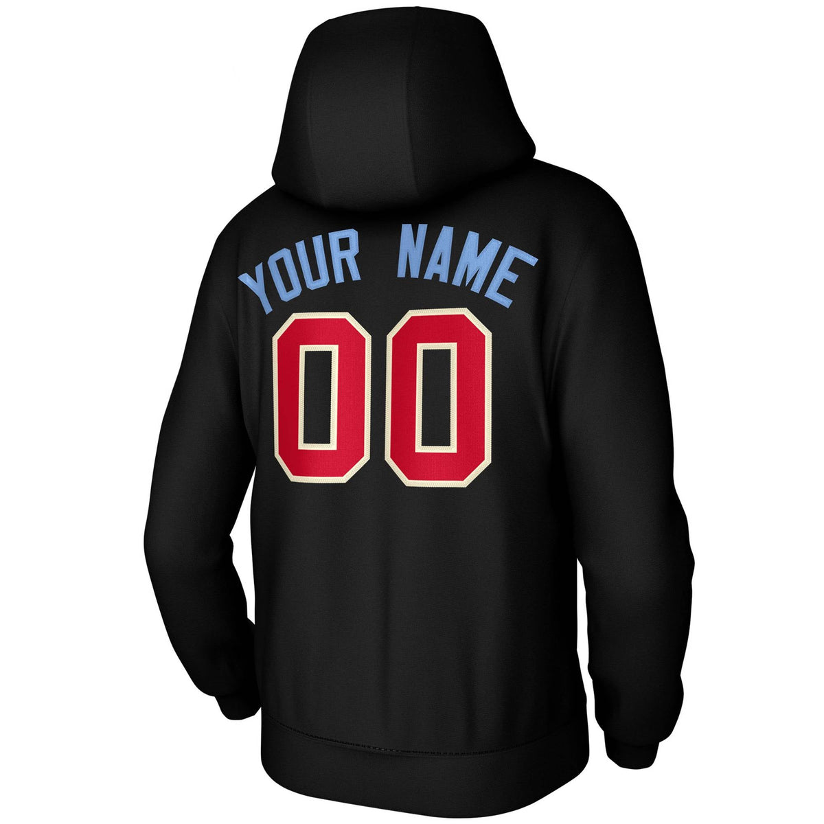 Custom Black-Light Blue Classic Style Personalized Uniform Pullover Hoodie| KXKSHOP