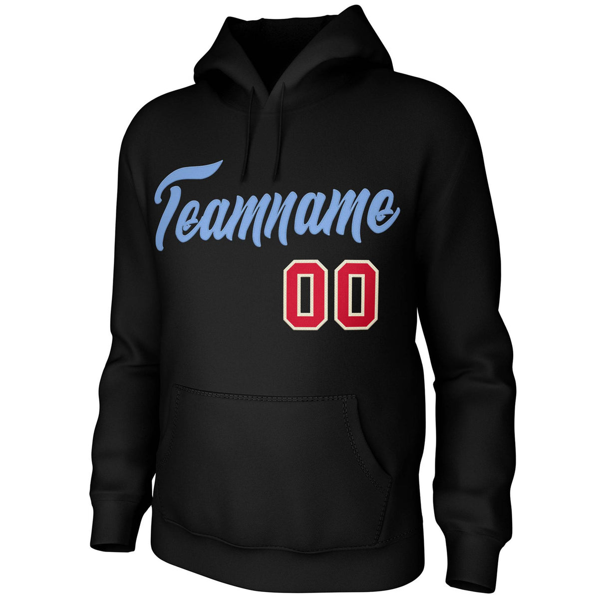 Custom Black-Light Blue Classic Style Personalized Uniform Pullover Hoodie| KXKSHOP