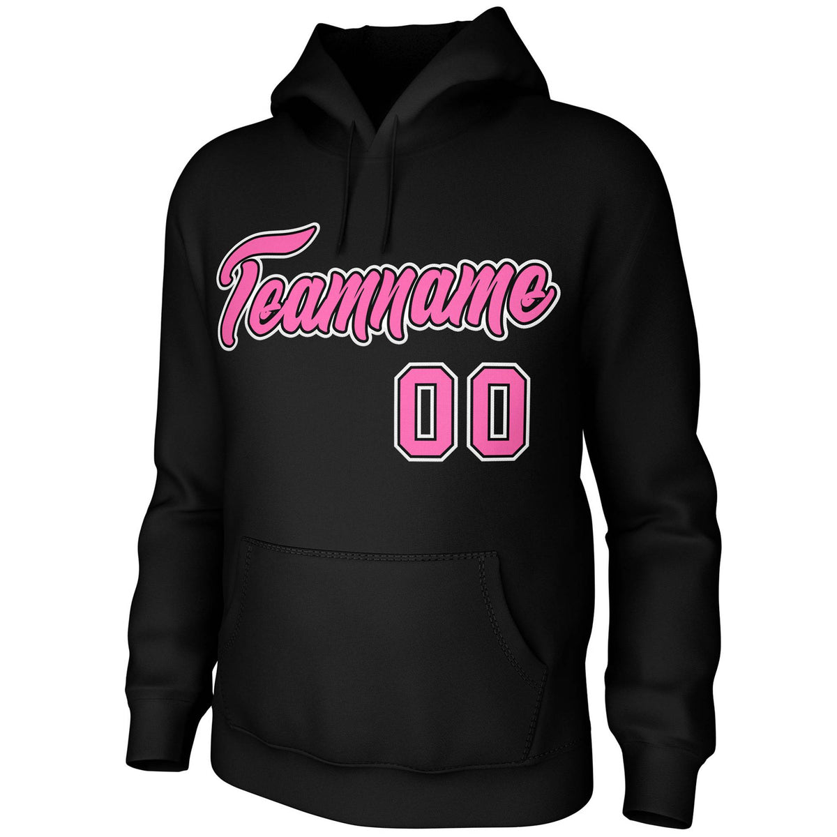 Custom Black Pink-Black-White Classic Style Personalized Uniform Pullover Hoodie| KXKSHOP