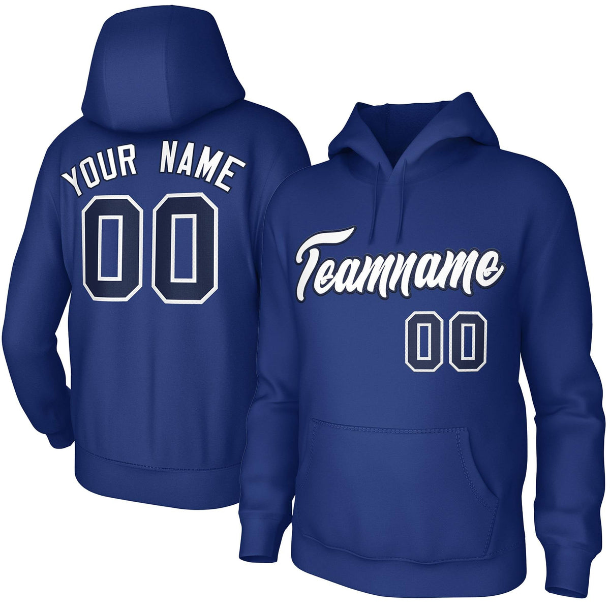 Custom Royal White-Navy Classic Style Personalized Uniform Pullover Hoodie| KXKSHOP
