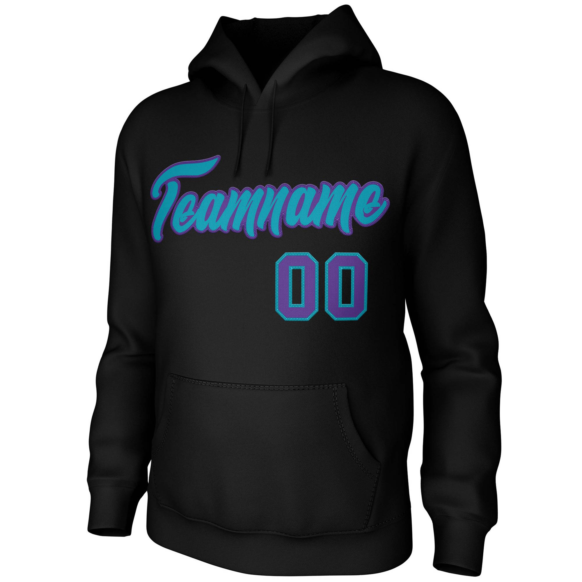 Custom Black Green-Purple Classic Style Personalized Uniform Pullover Hoodie| KXKSHOP