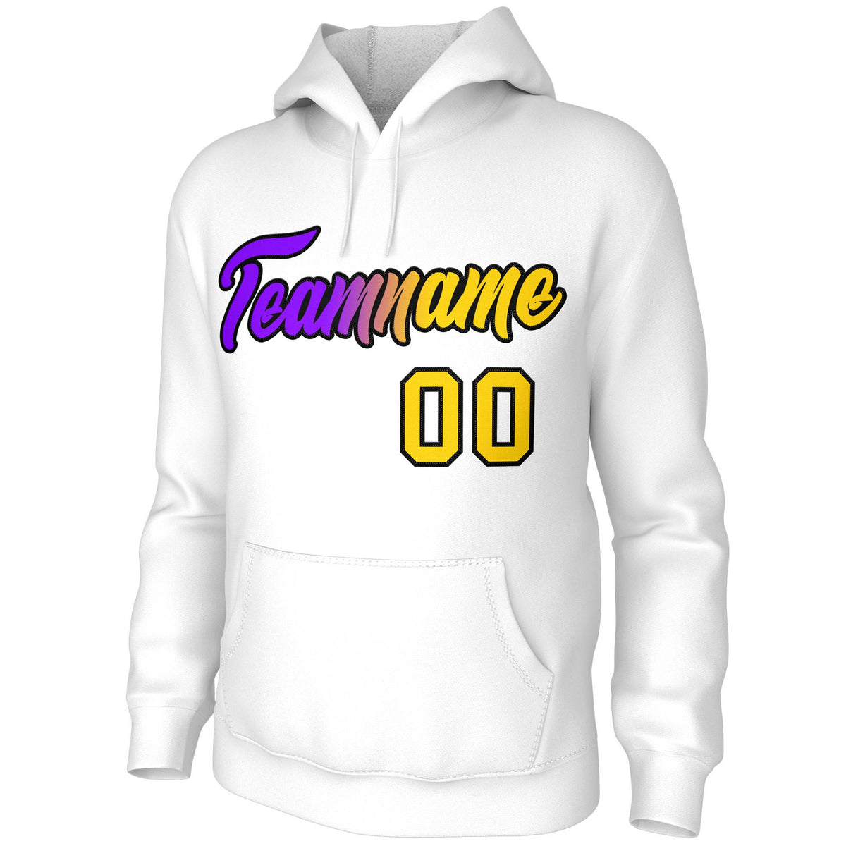 Custom White Purple-Black Gradient Fashion Pullover Sweatshirt Hoodie| KXKSHOP
