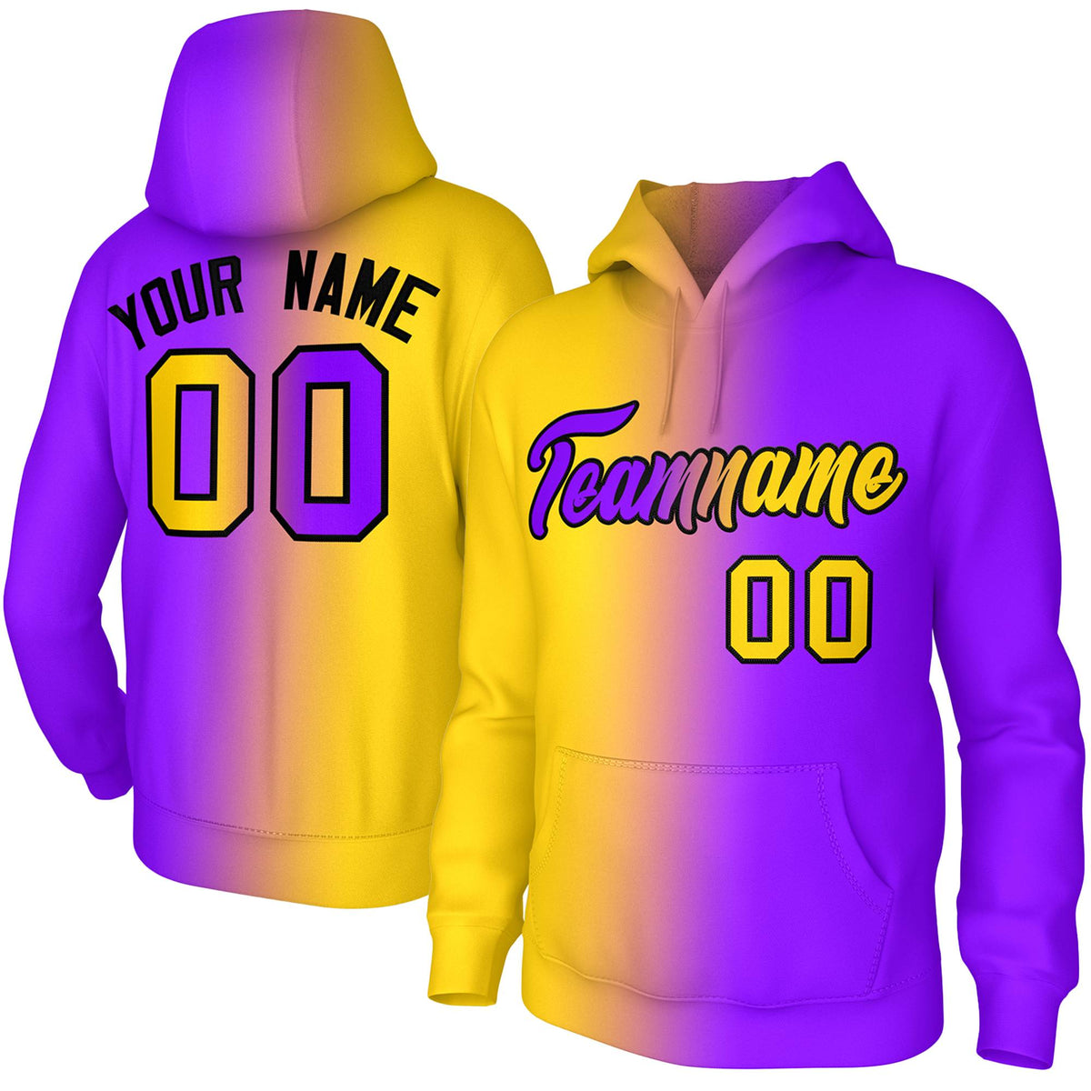 Custom Purple Gradient Fashion Pullover Sweatshirt Hoodie| KXKSHOP
