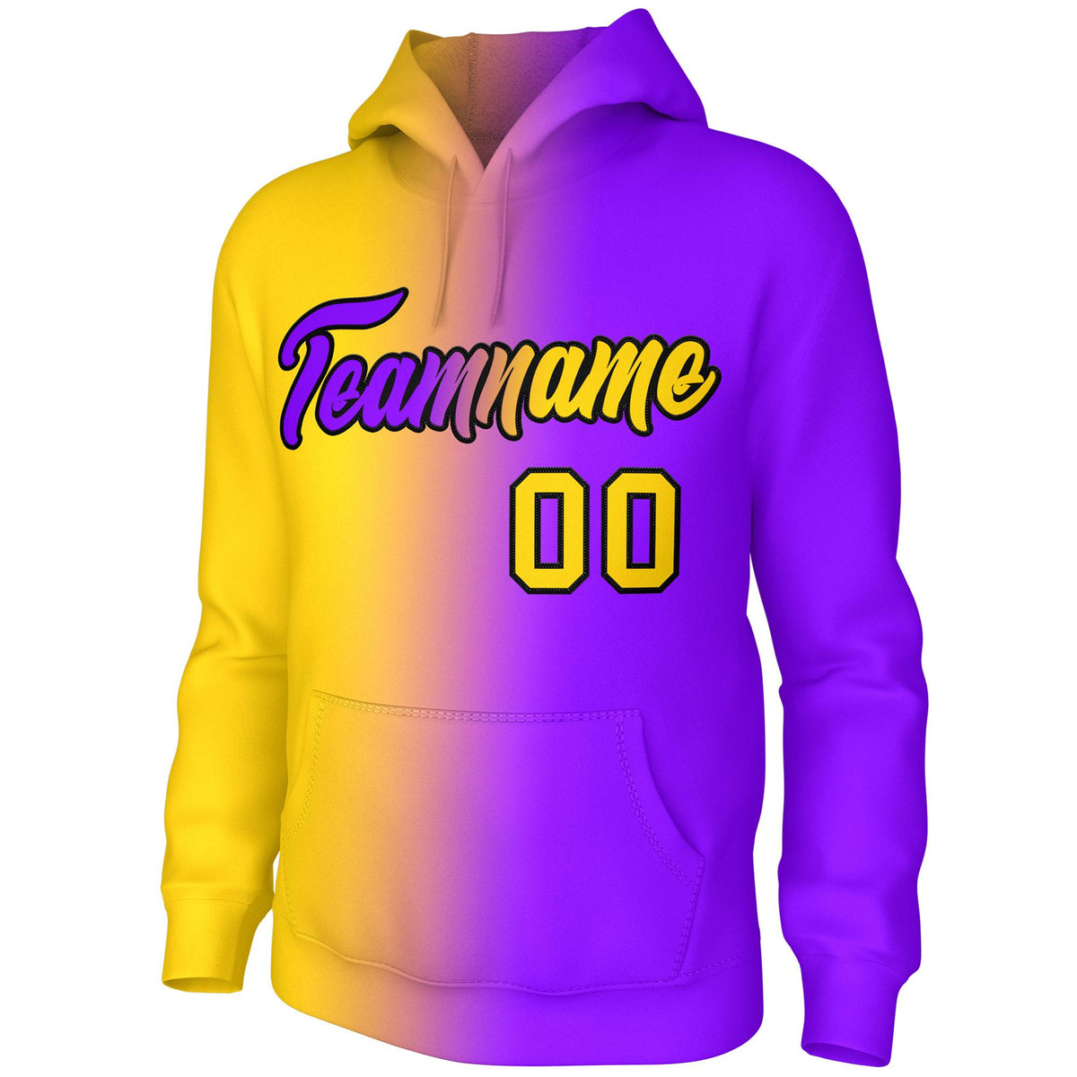 Custom Purple Gradient Fashion Pullover Sweatshirt Hoodie| KXKSHOP