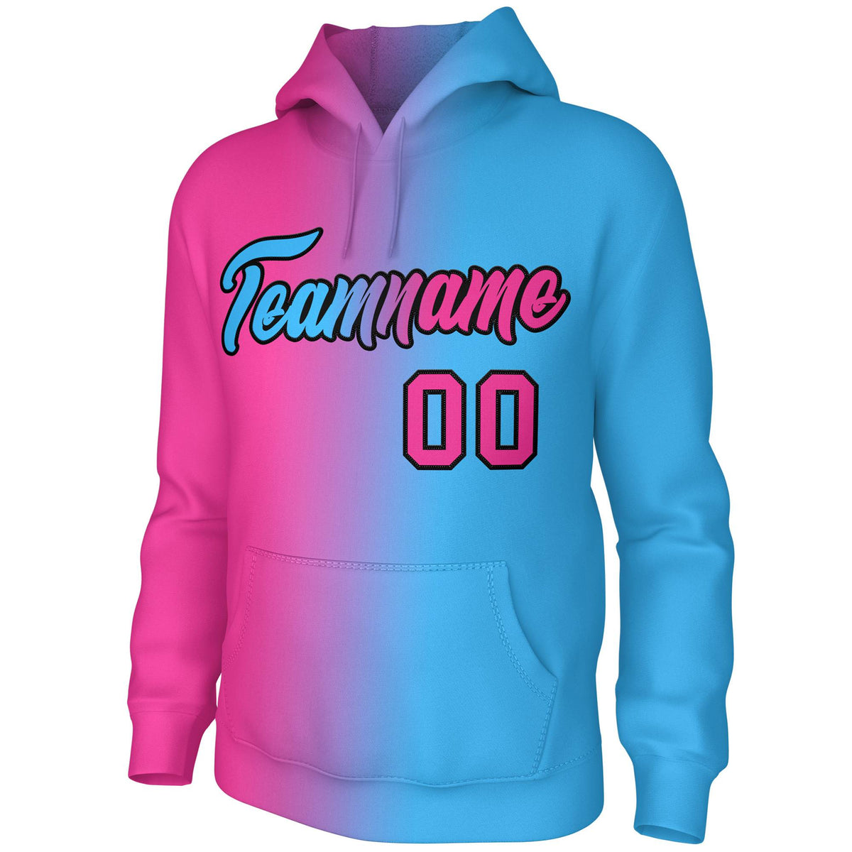 Custom Pink Gradient Fashion Pullover Sweatshirt Hoodie| KXKSHOP