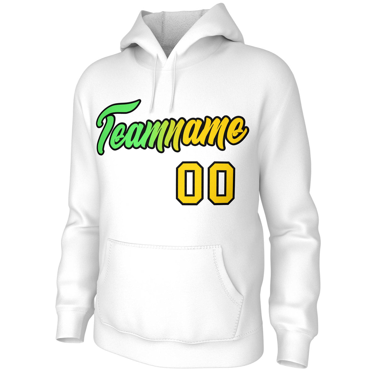 Custom White Gradient Fashion Pullover Sweatshirt Hoodie| KXKSHOP