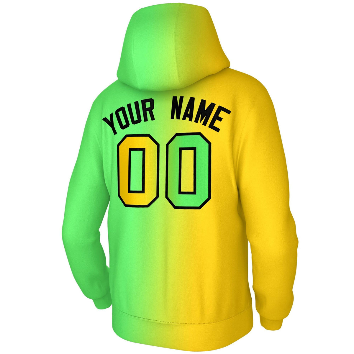 Custom Neon Green Gradient Fashion Pullover Sweatshirt Hoodie| KXKSHOP