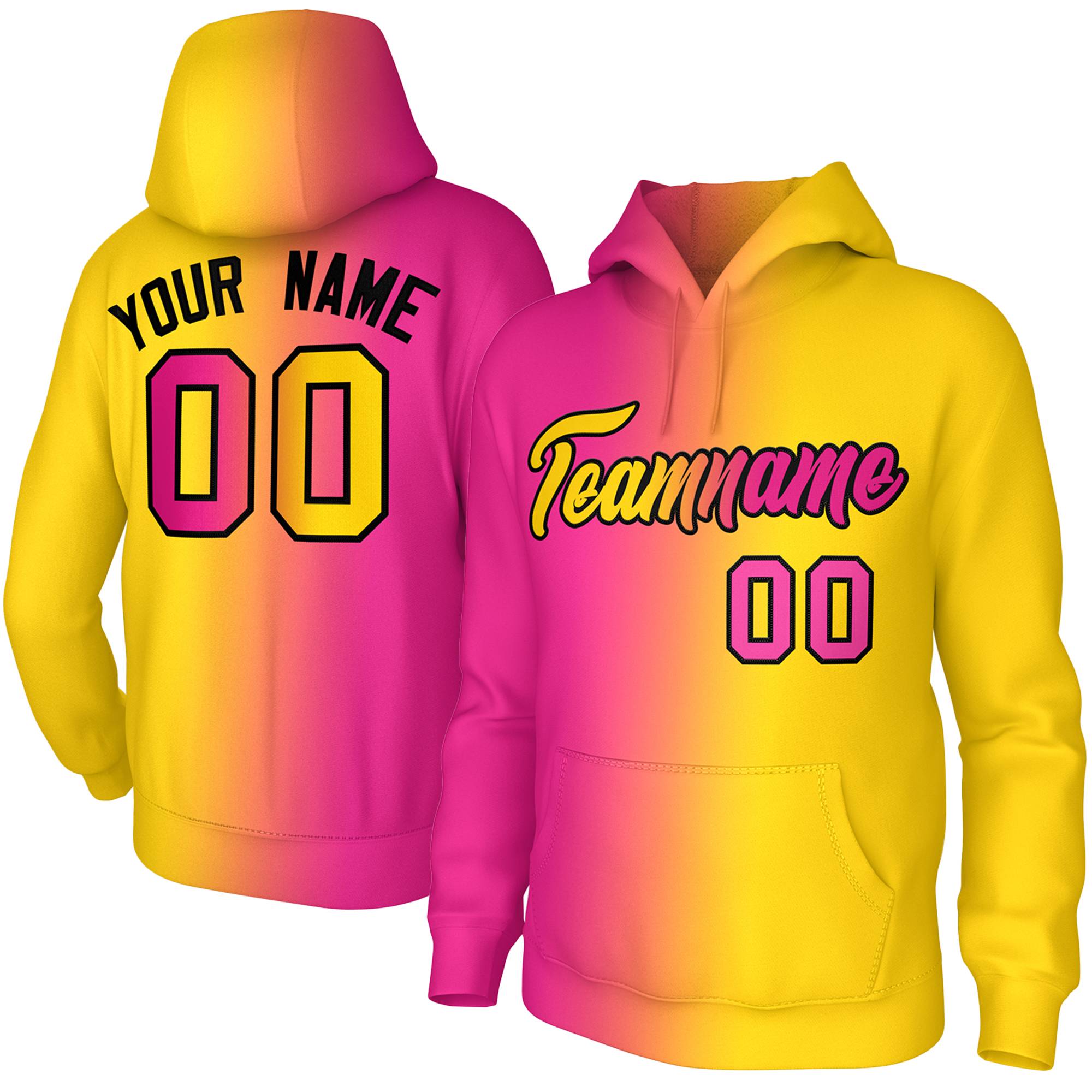 Custom Gold Pink Gradient Fashion Pullover Sweatshirt Hoodie| KXKSHOP