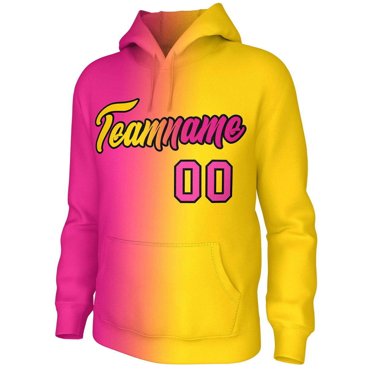 Custom Gold Pink Gradient Fashion Pullover Sweatshirt Hoodie| KXKSHOP