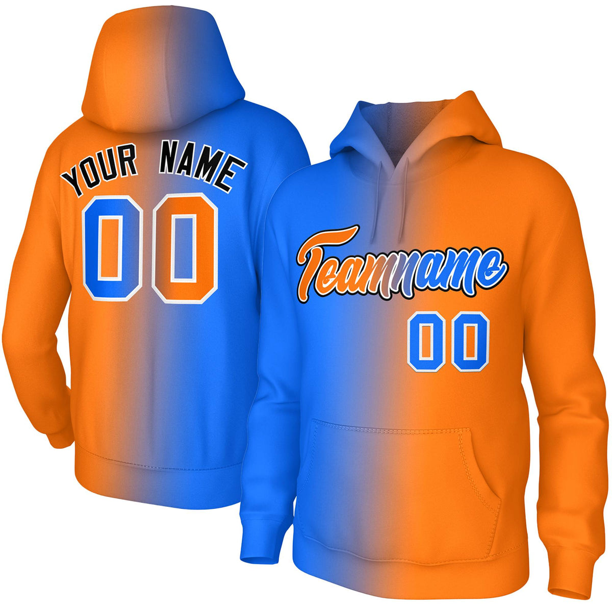 Custom Orange Gradient Fashion Pullover Sweatshirt Hoodie| KXKSHOP