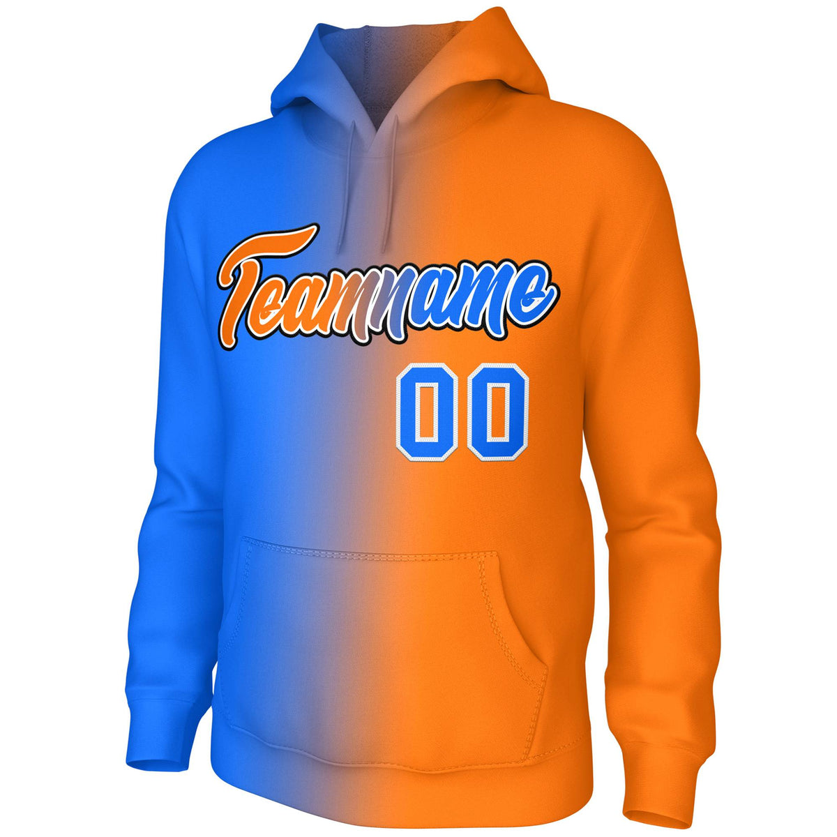 Custom Orange Gradient Fashion Pullover Sweatshirt Hoodie| KXKSHOP
