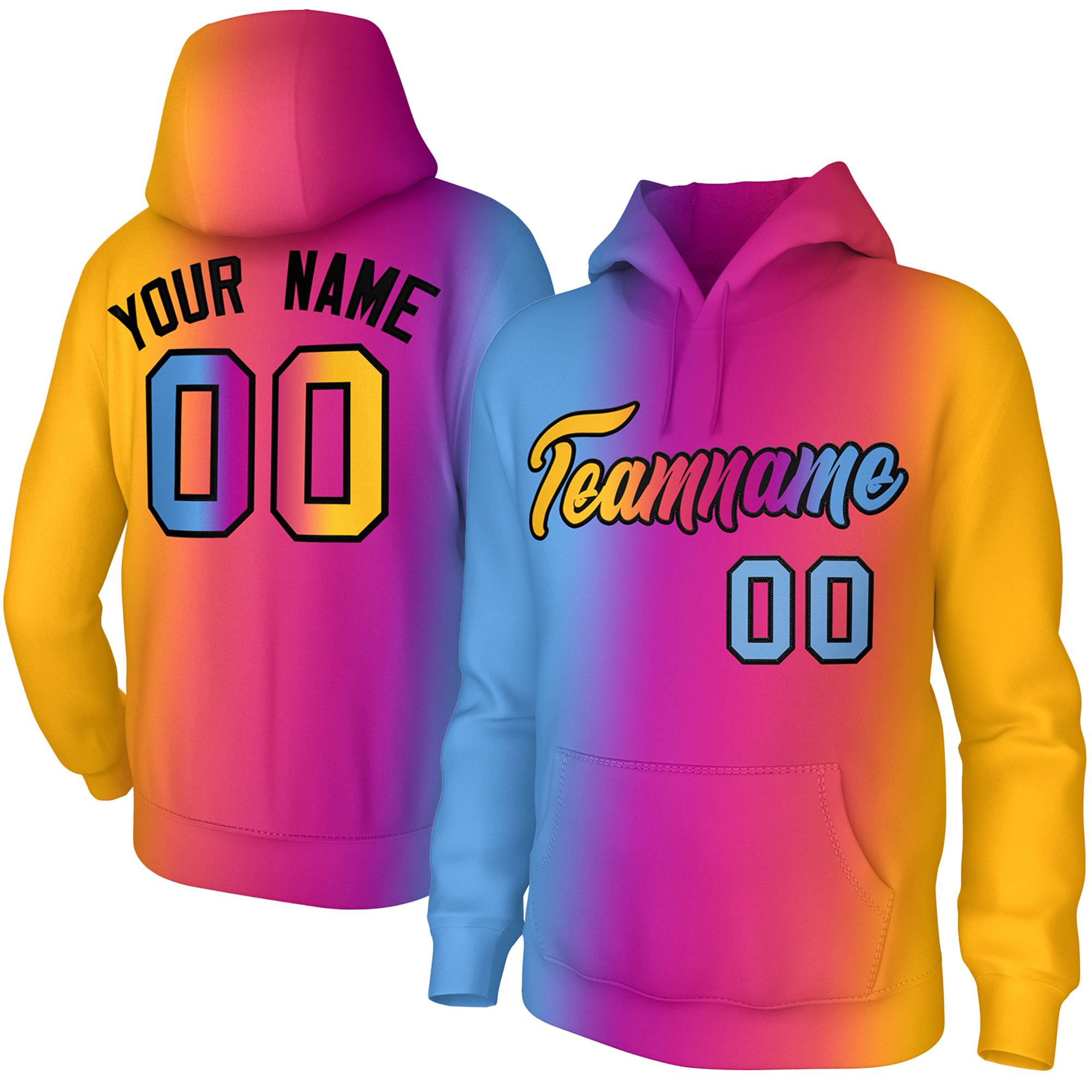 Custom Light Pink Gold Gradient Fashion Pullover Sweatshirt Hoodie| KXKSHOP