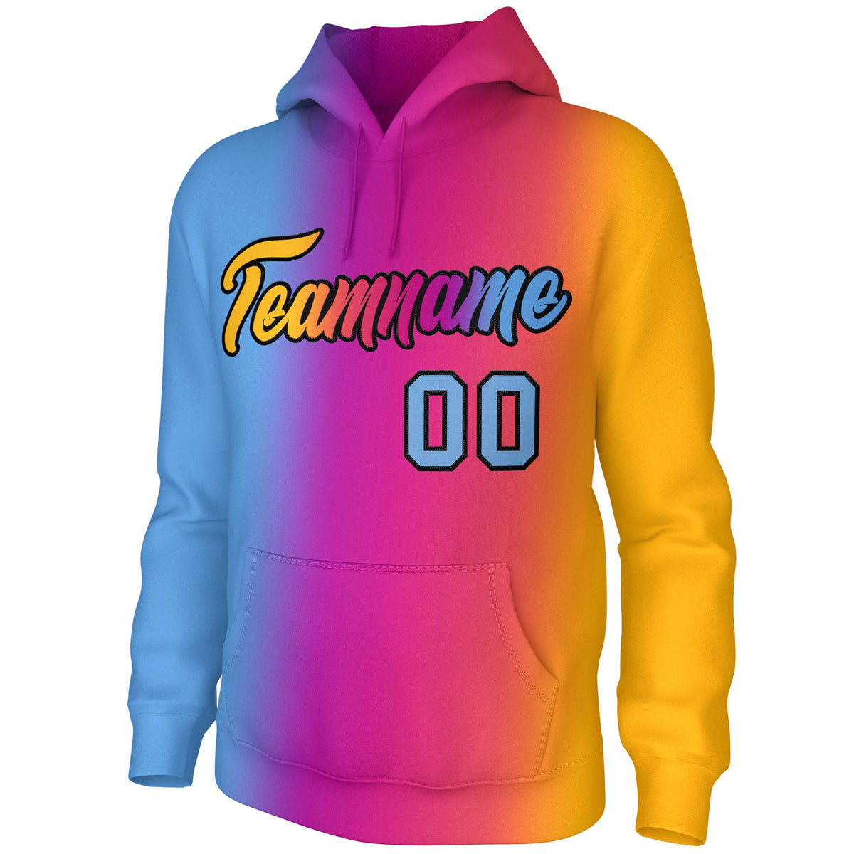 Custom Light Pink Gold Gradient Fashion Pullover Sweatshirt Hoodie| KXKSHOP