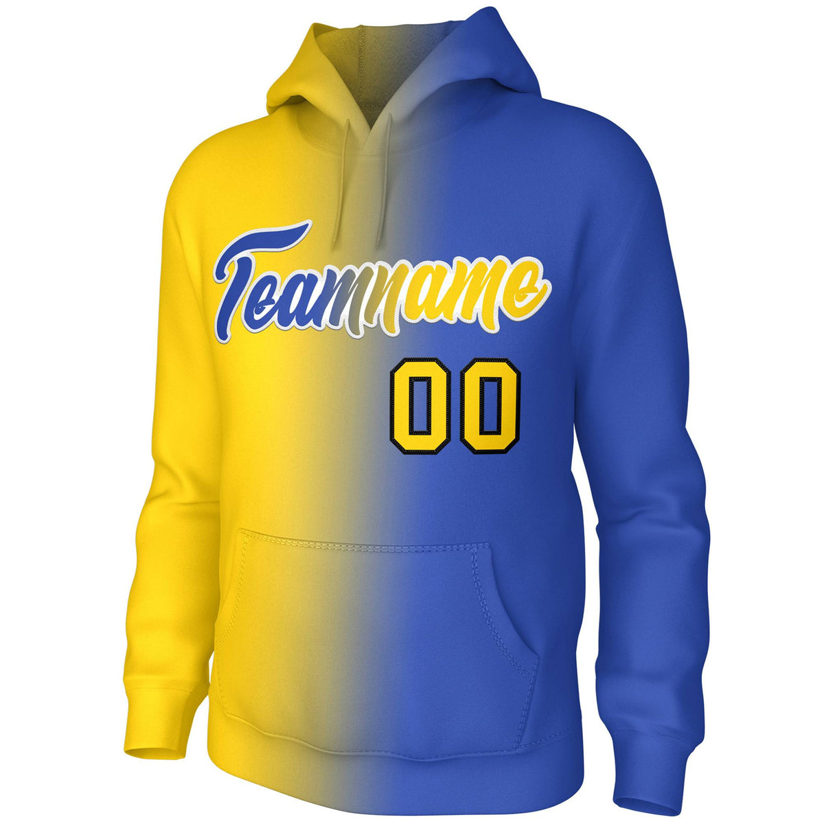 Custom Gold Royal Gradient Fashion Pullover Sweatshirt Hoodie| KXKSHOP