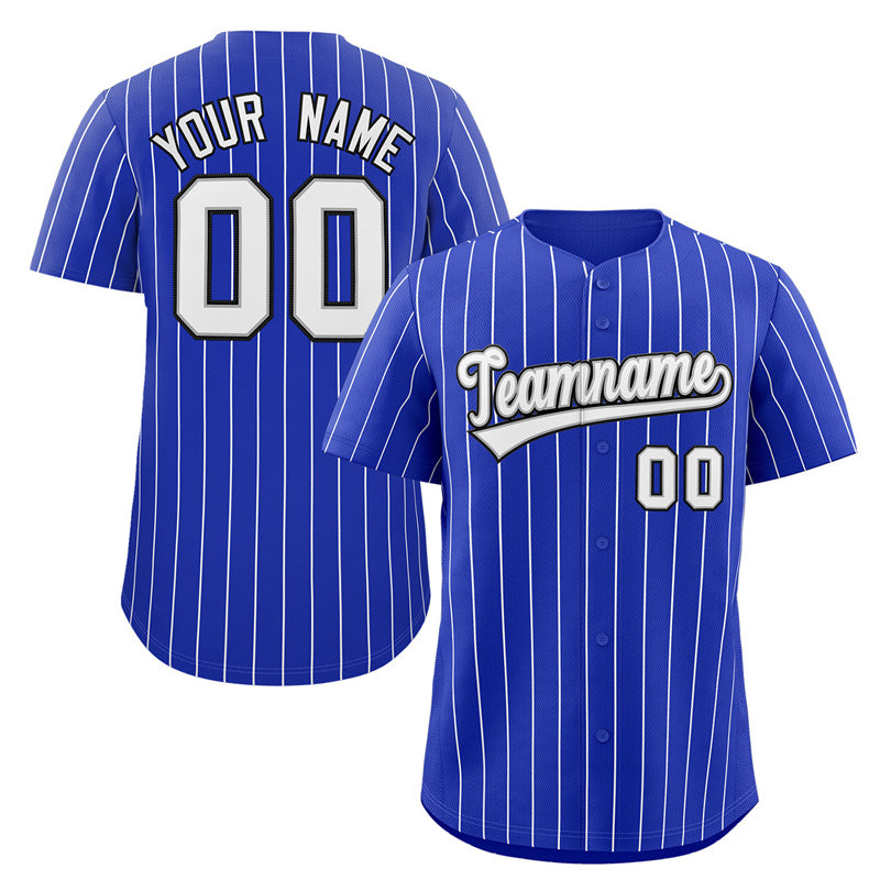 Maillot de baseball authentique à rayures blanches et noires, personnalisé et tendance