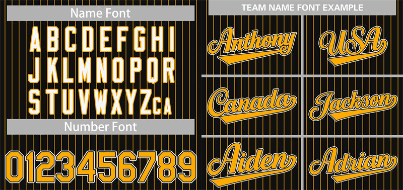 Custom Black Yellow-White Stripe Fashion Authentic Baseball Jersey