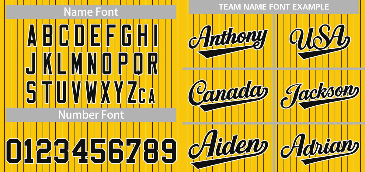 Custom Yellow Black-White Stripe Fashion Authentic Baseball Jersey
