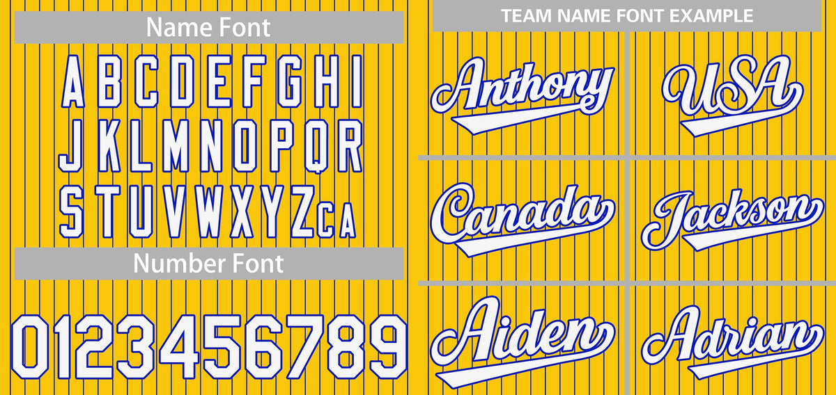 Custom Yellow White-Royal Stripe Fashion Authentic Baseball Jersey