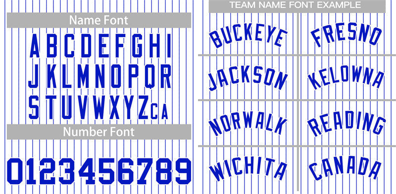Maillot de baseball authentique à rayures royales blanches personnalisées