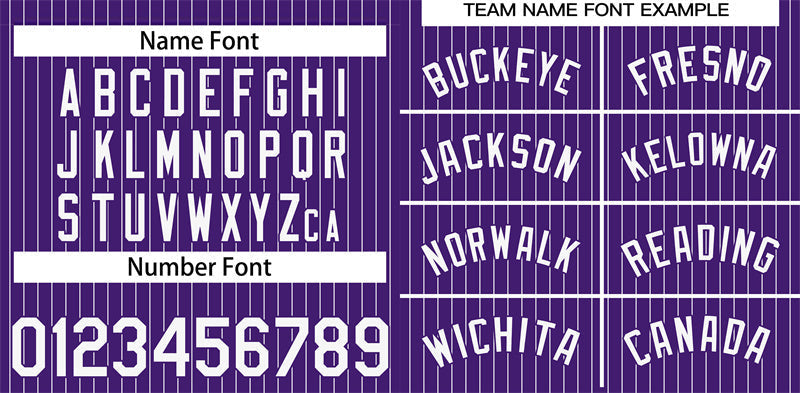 Maillot de baseball authentique à rayures violettes et blanches personnalisées