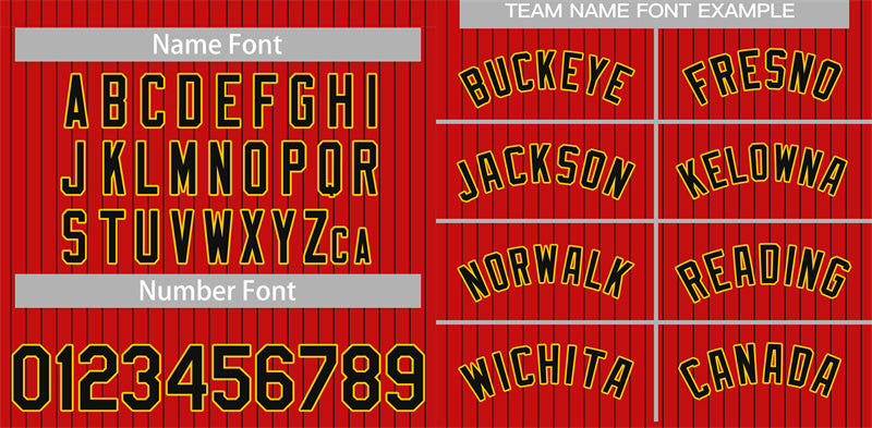 Custom Red Black-Yellow Stripe Fashion Authentic Baseball Jersey