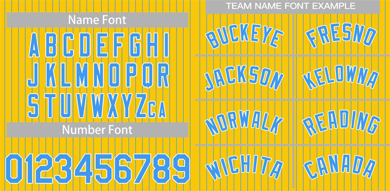 Custom Yellow Powder Blue-White Stripe Fashion Authentic Baseball Jersey