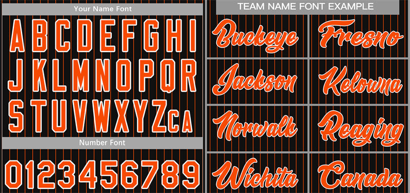 Custom Black Orange-White Stripe Fashion Authentic Baseball Jersey