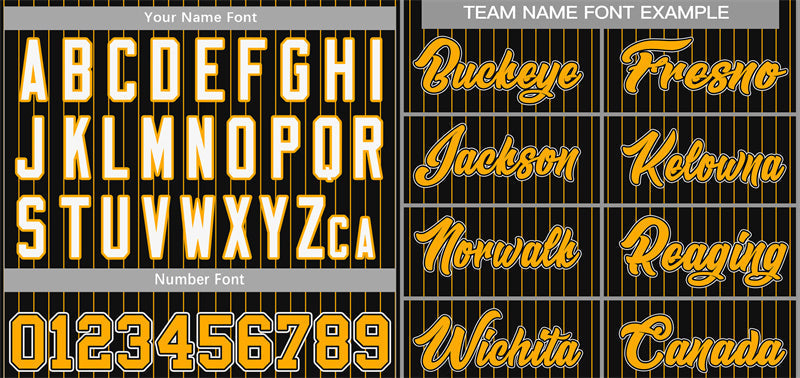 Custom Black Yellow-White Stripe Fashion Authentic Baseball Jersey