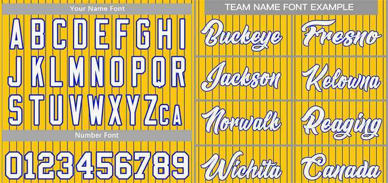 Custom Yellow White-Royal Stripe Fashion Authentic Baseball Jersey