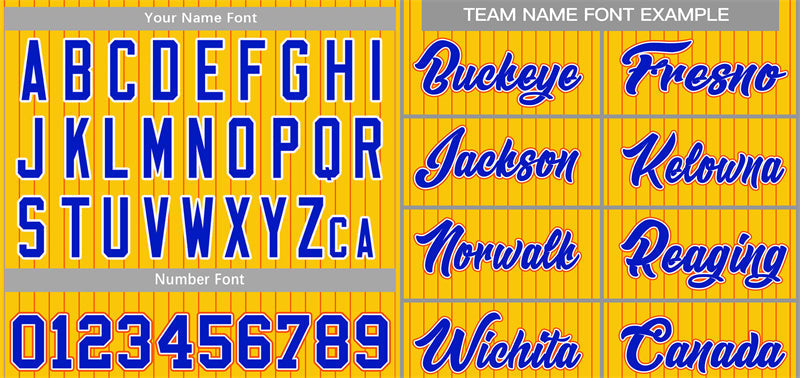 Custom Yellow Royal-Orange Stripe Fashion Authentic Baseball Jersey