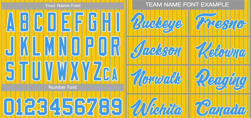 Custom Yellow Powder Blue-White Stripe Fashion Authentic Baseball Jersey