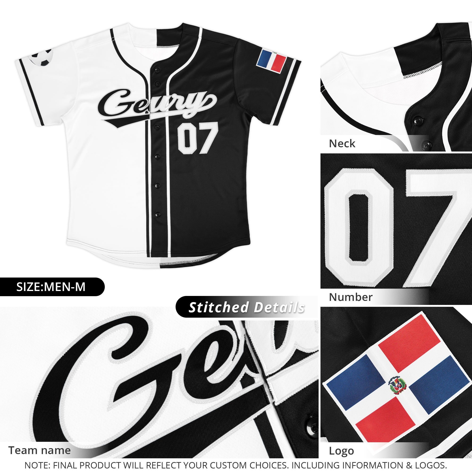 Custom Black White-Gray Split Fashion Authentic Baseball Jersey