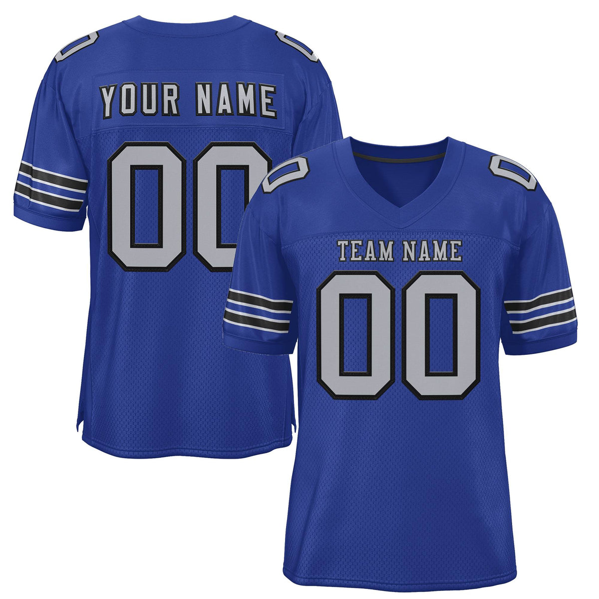 Custom Royal Gray-Black Classic Style Authentic American Football Jersey| KXKSHOP