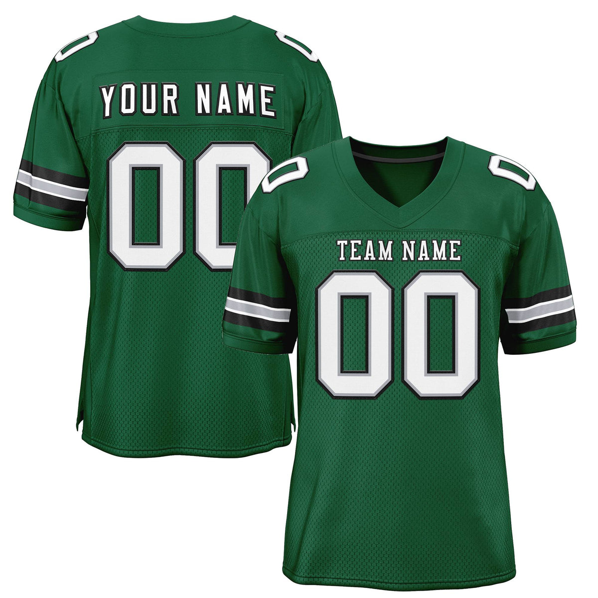 Custom Green White-Black Classic Style Authentic American Football Jersey| KXKSHOP