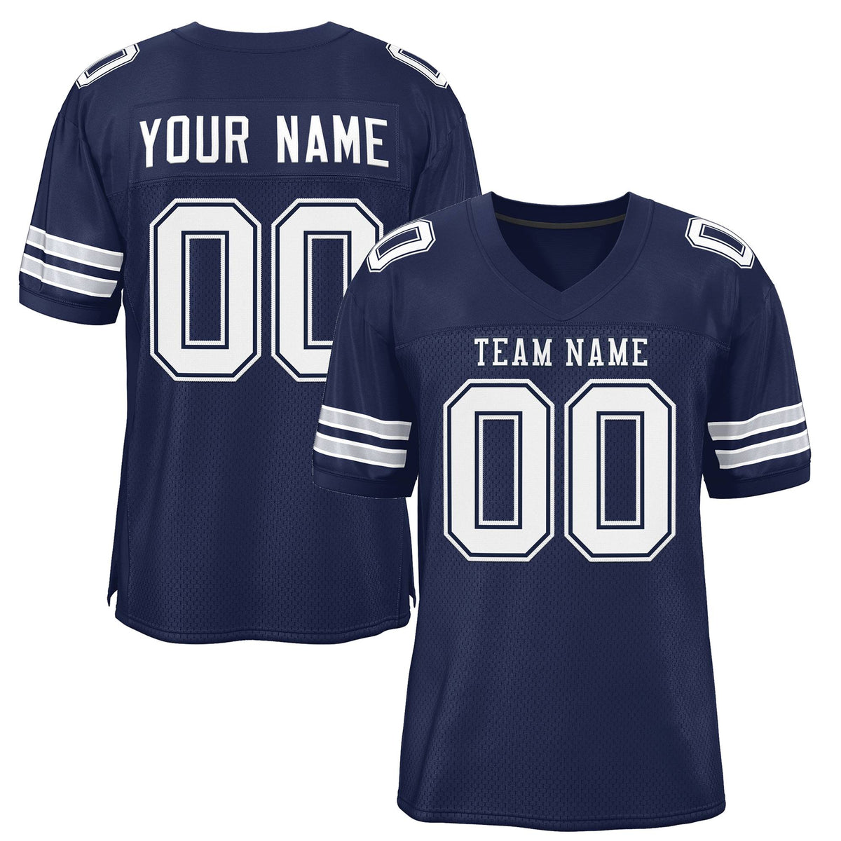 Custom Navy White-Navy Classic Style Authentic American Football Jersey| KXKSHOP