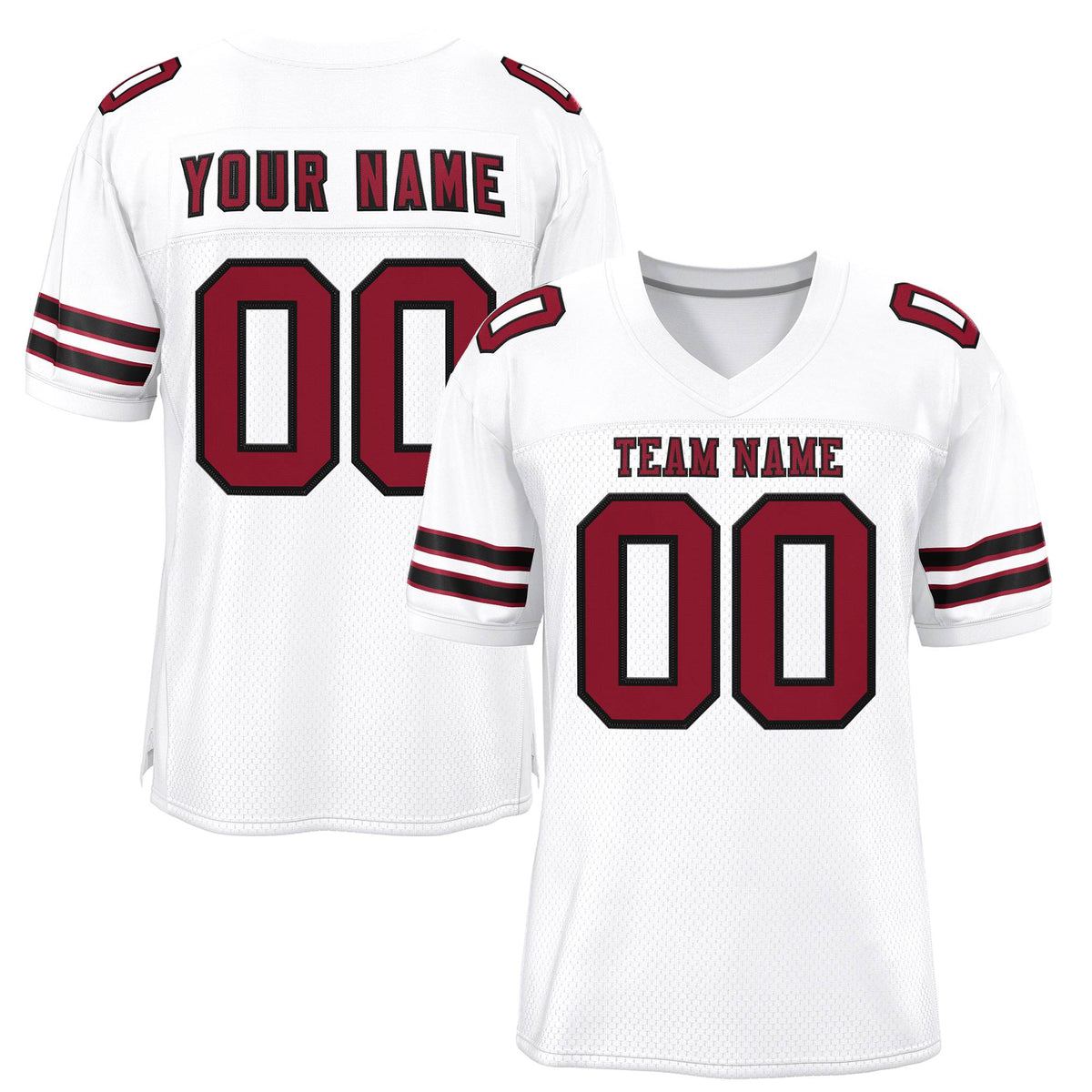 Custom White Red-Black Classic Style Authentic American Football Jersey| KXKSHOP