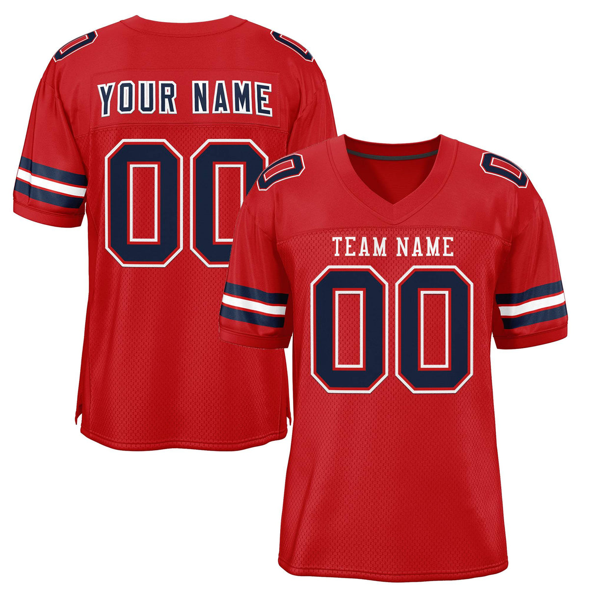 Custom Red White-Red Classic Style Authentic American Football Jersey| KXKSHOP